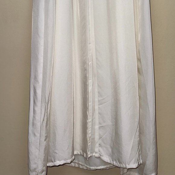 L'AGENCE OFF WHITE SILK WITH SILVER TOP MAXI DRESS - Picture 7 of 8